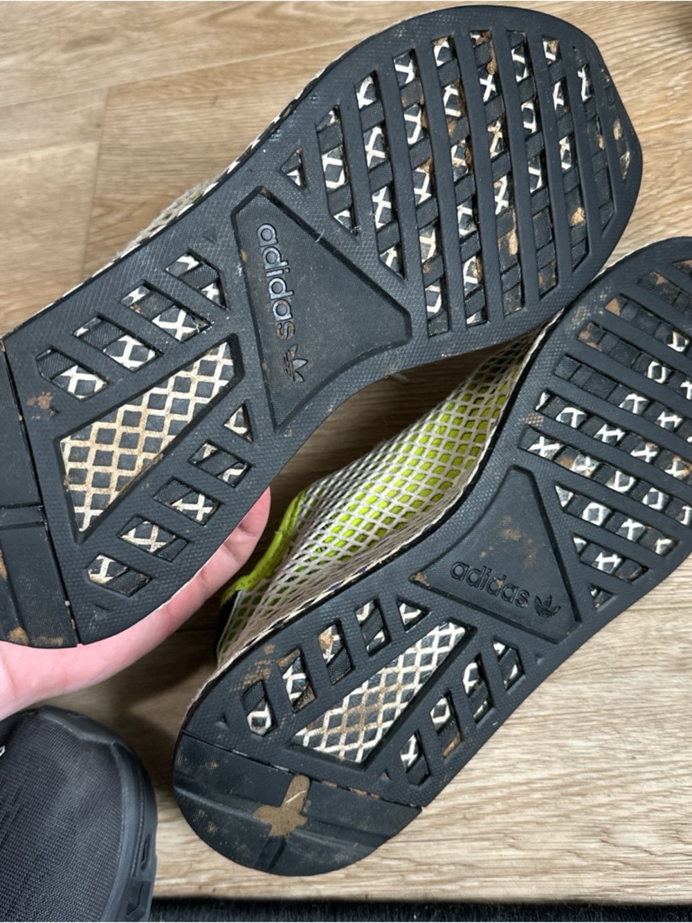 Adidas Originals Deerupt Runner Sneakers in Neon Yellow Mesh Men’s 11 - Picture 7 of 9
